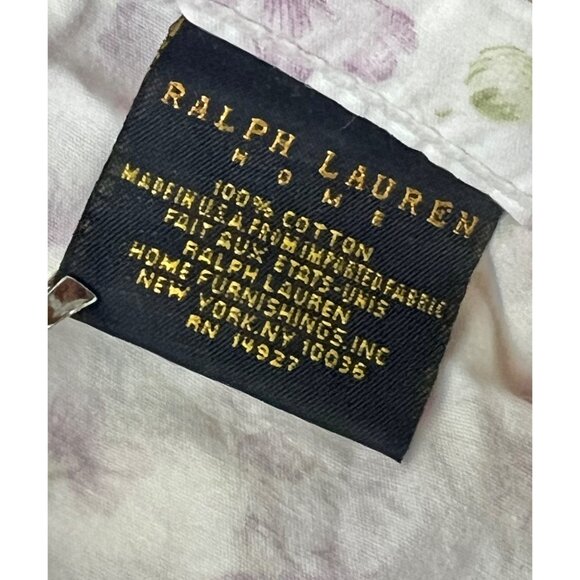 Ralph Lauren Emilie King Flat Sheet Shabby Chic Cotton Floral Print Rare Violets - Picture 3 of 5